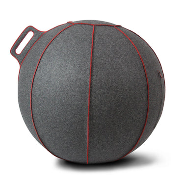 VLUV Zitbal VELT 60-65 cm - Grijs-Melange/Rood