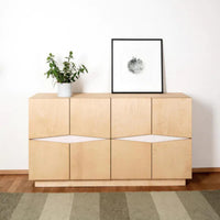 Dressoir LOXI 2x4 Licht Eiken Wit