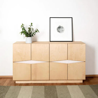 Dressoir LOXI 2x4 Licht Eiken Wit