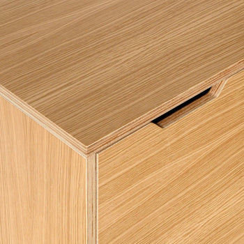 Sideboard mit 2 Schiebetüren und 3 Schubladen – Eichenfurnier, 200 cm