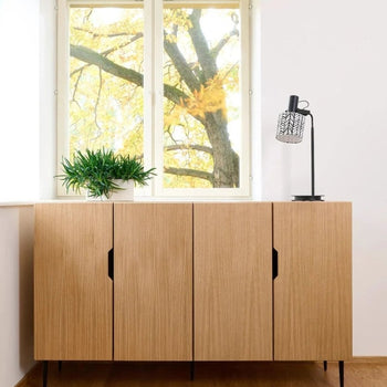 NOBLE 4-türiges Sideboard – Eichenfurnier, 160 cm
