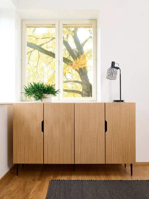NOBLE 4-türiges Sideboard – Eichenfurnier, 160 cm