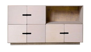 Sideboard PIX 145 cm - Kieselgrau / Weiß Osmo
