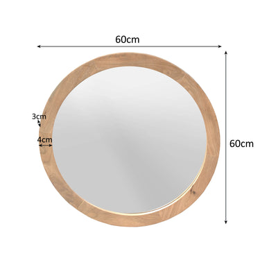Ronde spiegel Dide Naturel Mangohout 60 cm