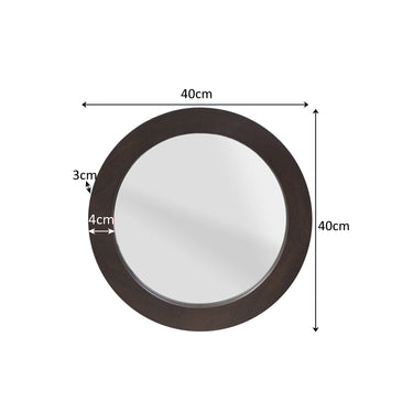 Ronde spiegel Dide bruin mangohout 40 cm