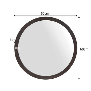 Ronde spiegel Dide Bruin Mangohout 60 cm