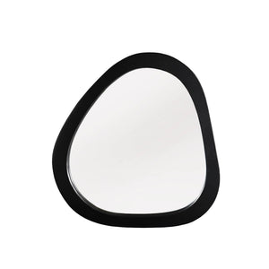 Organische spiegel Lou zwart mangohout 43 cm