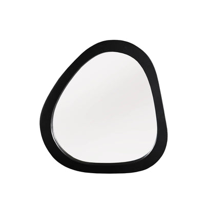 Organische spiegel Lou zwart mangohout 43 cm