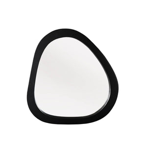 Organische spiegel Lou zwart mangohout 55 cm