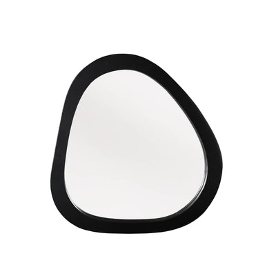 Organische spiegel Lou zwart mangohout 55 cm