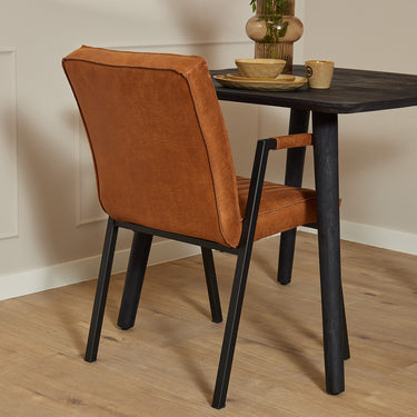 Set van 2 - Eetkamerstoel Tivoli Bull Cognac met Armleuning