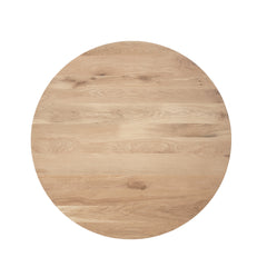 Eiken tafelblad naturel voor Eiken Eettafel Ferris Rond 110 cm
