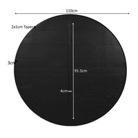 Tafelblad Eiken Ferris Rond - 110 cm Zwart