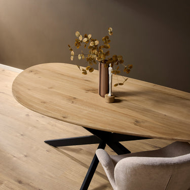 Eiken eettafel Cloud | Naturel/zwart | 280 cm