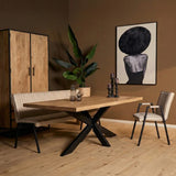 Mangohout eettafel Dakota | Naturel rechthoekige eettafel - naturel en bruin - Mooier Thuis (4)