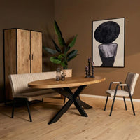 Ovale eettafel Dakota | Naturel | 210 cm - Mooier Thuis