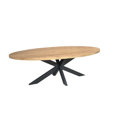 Ovale eettafel Dakota naturel - 210 cm - schuin vooraanzicht