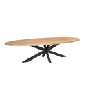 Ovale eettafel Dakota naturel - 300 cm - schuin vooraanzicht