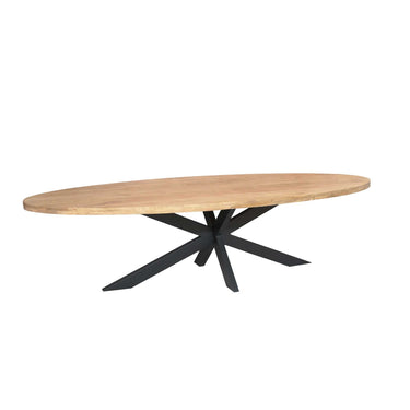 Ovale eettafel Dakota naturel - 300 cm - schuin vooraanzicht