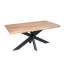 Boomstam eettafel Dakota naturel - 160 cm - schuin vooraanzicht
