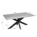 Afmetingen Boomstam eettafel Dakota naturel - 180 cm