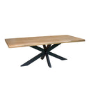 Boomstam eettafel Dakota naturel - 200 cm - schuin vooraanzicht