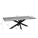 Afmetingen Boomstam eettafel Dakota naturel - 220 cm