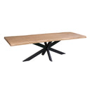 Boomstam eettafel Dakota naturel - 240 cm - schuin vooraanzicht