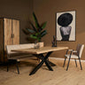 Boomstamtafel Dakota Naturel Mangohout 140 cm boomstam eettafel - naturel en bruin - Mooier Thuis