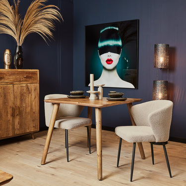 Vierkante eettafel Omaha | Naturel | 90 x 90 cm