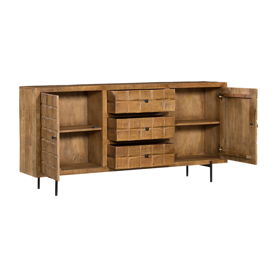 Sideboard Brandy Natur – Twee deuren en drie lades