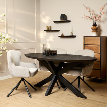 Ovale eettafel Brandy | Zwart | 210 cm