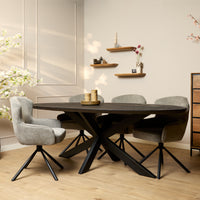 Ovale eettafel Brandy | Zwart | 210 cm - Mooier Thuis
