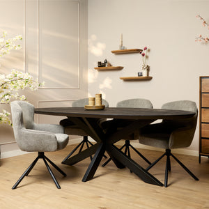 Ovale eettafel Brandy | Zwart | 210 cm