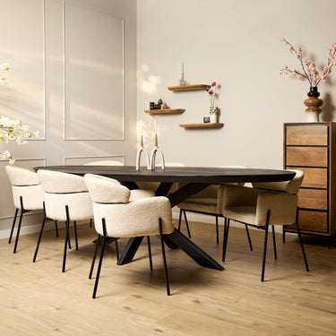 Ovale eettafel Brandy | Zwart | 240 cm
