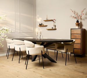 Ovale eettafel Brandy | Zwart | 240 cm