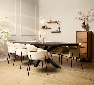 Ovale eettafel Brandy | Zwart | 240 cm