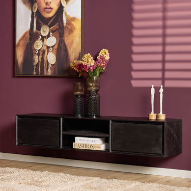 Starfurn Zwevend TV-meubel Ambiance zwart | 160 cm