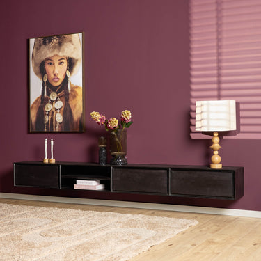 Starfurn Zwevend TV-meubel Ambiance zwart | 280 cm