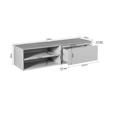Zwevend tv-meubel Ambiance | Bruin | 120 cm
