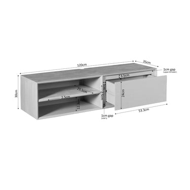 Zwevend TV-meubel Ambiance Taupe | 120 cm