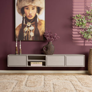 Zwevend TV-meubel Ambiance taupe | 200 cm