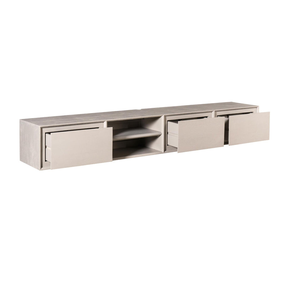 Floating TV Unit Ambiance taupe – Drie lades en een open vak