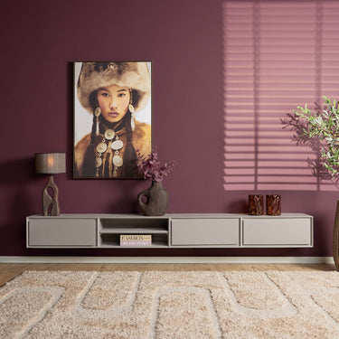 Zwevend TV-meubel Ambiance taupe | 240 cm - Mooier Thuis