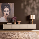 Zwevend tv-meubel Allure zand mangohout 200 cm zwevende tv-meubel - zand en beige - Mooier Thuis