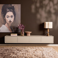 Zwevend tv-meubel Allure zand mangohout 200 cm