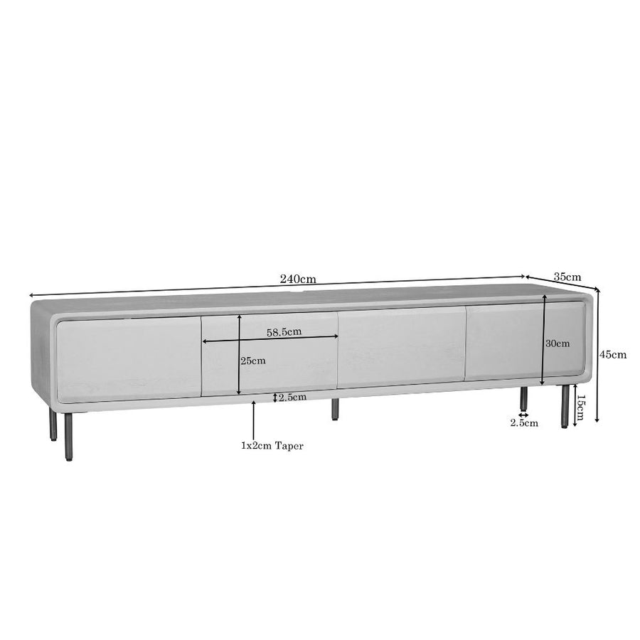 Zwevend tv-meubel Allure zand – 240 x 35 x 30 cm