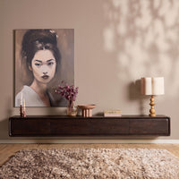 Zwevend tv-meubel Allure bruin mangohout 240 cm