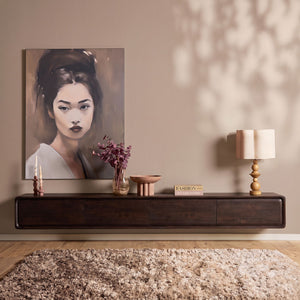 Zwevend tv-meubel Allure bruin mangohout 240 cm
