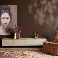 Zwevend tv-meubel Allure zand mangohout 160 cm